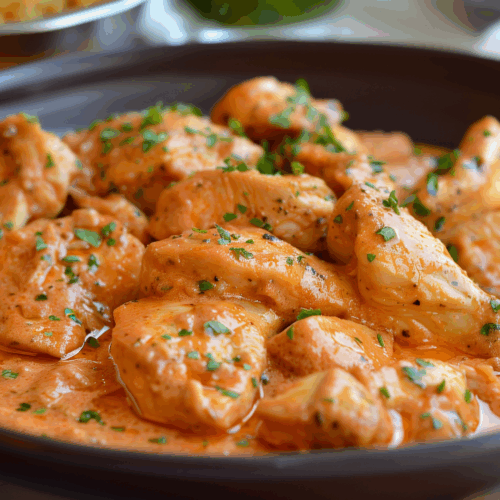 Kylling i paprika-bacon sauce