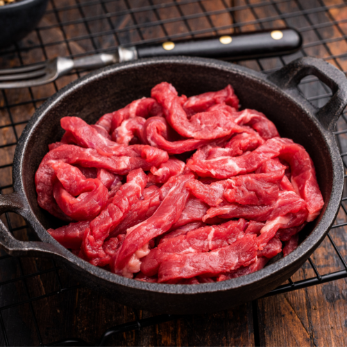 Oksemørbrad i strimler