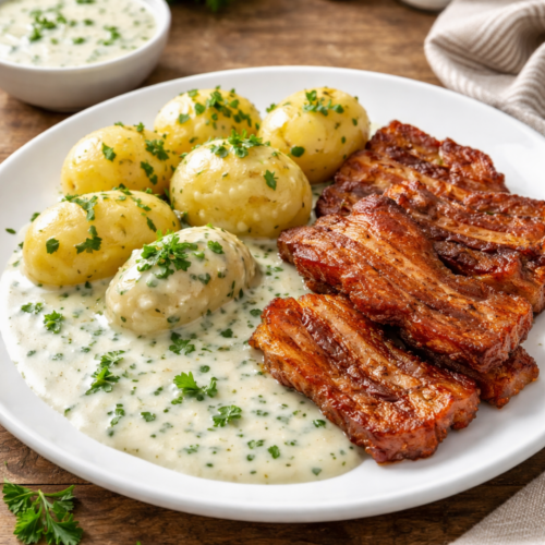 Stegt flæsk med persillesauce